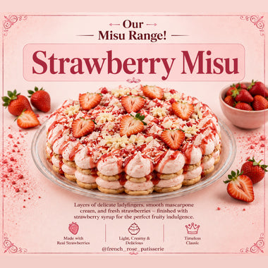 Strawberry misu dessert tray