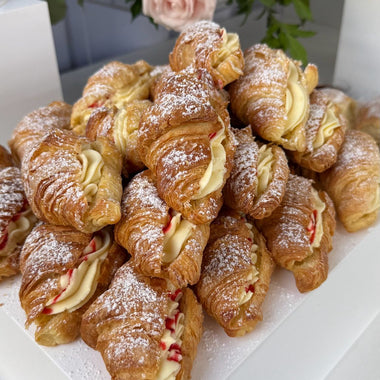 Fresh cream filled croissant with strawberry