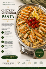 Chicken mushroom pasta Medium foil tray