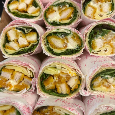 Chicken schnitzel wraps