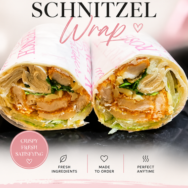 Chicken schnitzel wraps